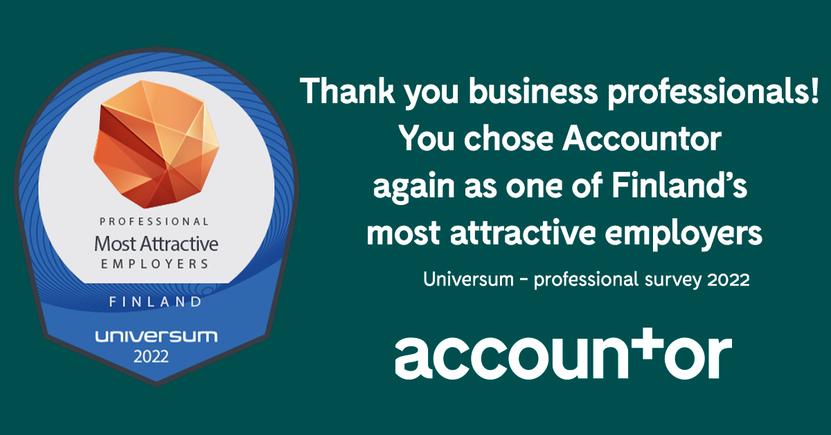 Accountor is once again among the most attractive employers in Finland